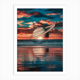 Saturn At Sunset Art Print