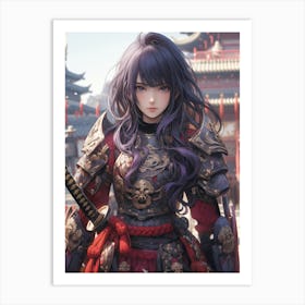 Asian Girl Holding Sword Art Print