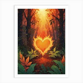 Heart In The Forest Art Print