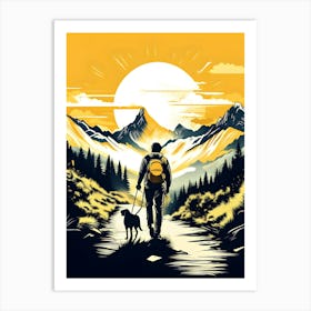 Hiking with my friend Art Print