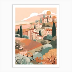 Val D'Orcia, Italy Illustration Art Print