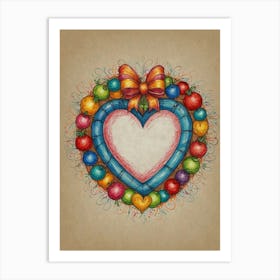 Christmas Wreath Vector Art Print