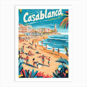 Aihrgdesign A 1970s Inspired Travel Poster For Casablanca 1 Art Print