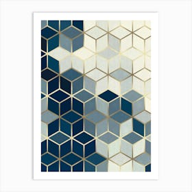 Geometry with golden lines 10 Art Print