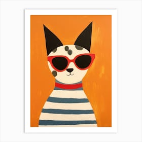 Little Cat 6 Wearing Sunglasses Art Print