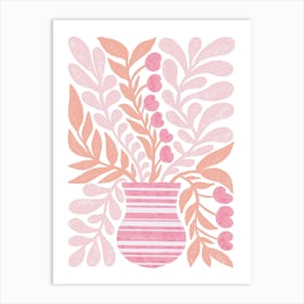 Romantic Pink Vase Art Print