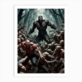 Zombies In The Woods 3 Art Print