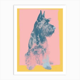 Colourful Black Russian Terrier Dog Illustration 1 Art Print