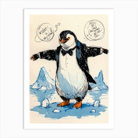 Penguin In Tuxedo Art Print