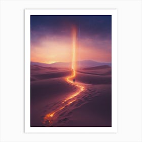 Light Traces In The Desert Art Print