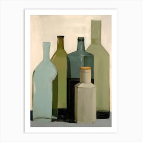 Big Green Bottles Art Print