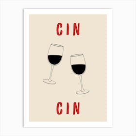 Cin Cin Red Poster Art Print