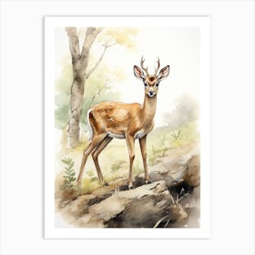 Storybook Animal Watercolour Gazelle 2 Art Print