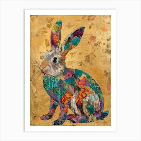 Bunny Gold Effect Collage 7 Art Print