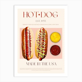 Hot Dog Mid Century Art Print
