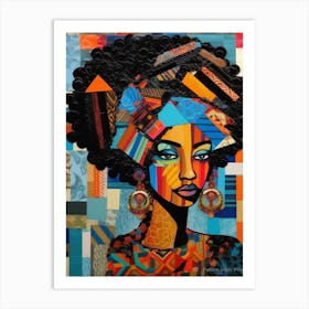 Afro Patchwork Portrait 4 Art Print