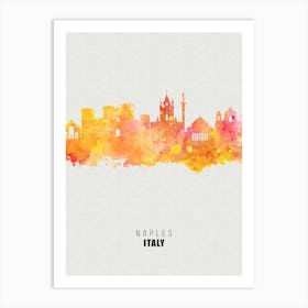 Naples Italy City watercolor Art Print