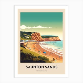 Devon Vintage Travel Poster Saunton Sands 3 Art Print