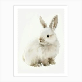 Silver Marten Rabbit Kids Illustration 3 Art Print