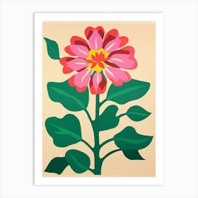 Cut Out Style Flower Art Bergamot Art Print