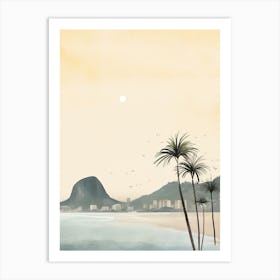 Watercolour Of Ipanema Beach   Rio De Janeiro Brazil 2 Art Print