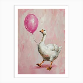 Cute Goose 1 With Balloon Art Print