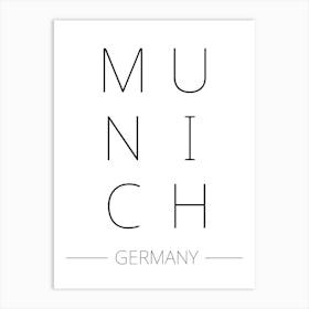 Munich Germany Typography City Country Word Art Print