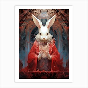 Rabbit In Red Robe Art Print