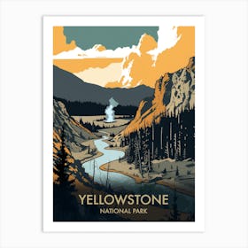 Yellowstone National Park Vintage Travel Poster 9 Art Print