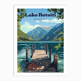 Lake Rotoiti Lake Arthur Digital Travel Art Art Print