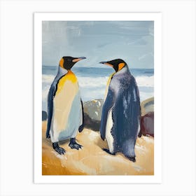 King Penguin Boulders Beach Simons Town Colour Block Painting 1 Art Print