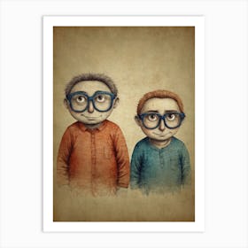 Two Old Men With Glasses Art Print