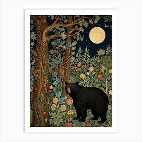 William Morris Black Bear In The Forest Art Print