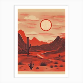 Red Desert Sun 4 Art Print