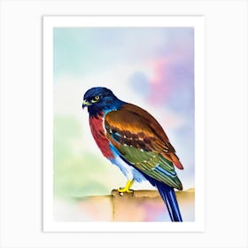 Hawk Watercolour Bird Art Print