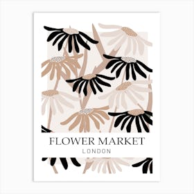 Neutral Flower Market London Art Print