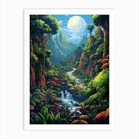 Atlantic Forest Pixel Art 1 Art Print