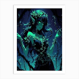 Elf Girl In The Forest Art Print