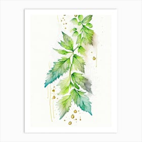 Hops Herb Minimalist Watercolour Art Print