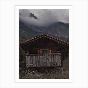 Stormy Mountain Cabin Art Print