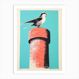 Andy Warhol Style Bird Chimney Swift 2 Art Print