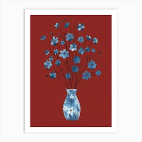 Blue Flowers In A Vase 3 Art Print