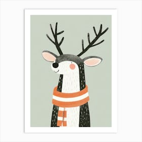 Deer With Scarf Art Print