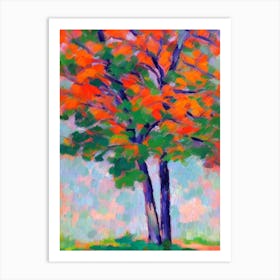 Longleaf Pine 1 tree Abstract Block Colour Art Print