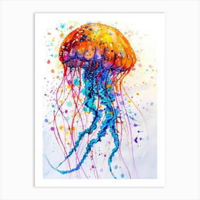 Jellyfish Colourful Watercolour 2 Art Print