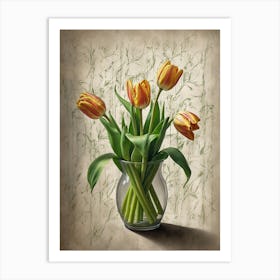 Tulips In A Vase Art Print