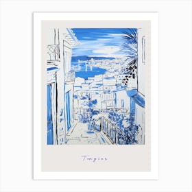 Tangier Morocco Mediterranean Blue Drawing Poster Art Print