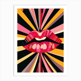 Lips With Sunbursts Art Print