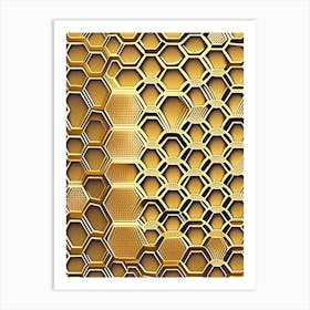 Honeycomb 3 Background William Morris Style Art Print