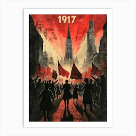 Aihrgdesign A Vintage Political Poster Depicting The Russian 12 Art Print